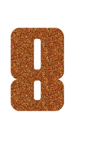 Set Rugnummers Strijkletters Pum Glitter Copper 426 - afb. 2
