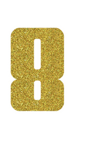 Set Rugnummers Strijkletters Pum Glitter Light Gold Glitter 425 - afb. 2