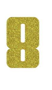 Set Rugnummers Strijkletters Pum Glitter Gold Glitter 451 - afb. 2