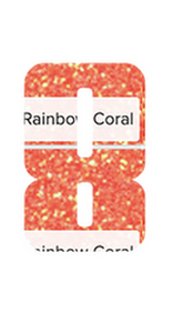 Set Rugnummers Strijkletters Pum Glitter Rainbow Coral Glitter ST - afb. 2