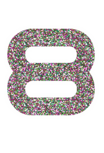 Set Rugnummers Strijkletters Quant Glitter Regenboog Multicolor 453 - afb. 2