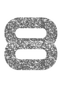 Set Rugnummers Strijkletters Quant Glitter Silver 450 - afb. 2