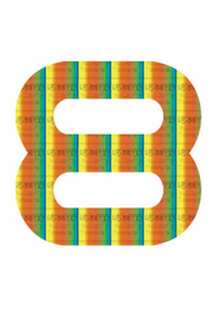 Set Rugnummers Strijkletters Quant Rainbow Regenboog Folie - afb. 2