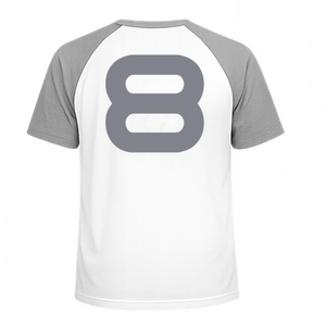 Set Rugnummers Strijkletters Quant Polyester Ondergrond Grijs - afb. 1