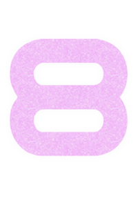 Set Rugnummers Strijkletters Quant Glitter Neon Purple 480 - afb. 2