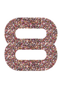 Set Rugnummers Strijkletters Quant Glitter Confetti - afb. 2