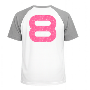 Set Rugnummers Strijkletters Quant Glitter Neon Pink Glitter 448 - afb. 1
