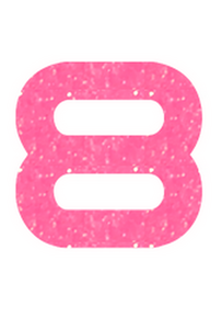 Set Rugnummers Strijkletters Quant Glitter Neon Pink Glitter 448 - afb. 2