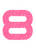 Set Rugnummers Strijkletters Quant Glitter Neon Pink Glitter 448 - afb. 2