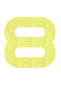Set Rugnummers Strijkletters Quant Glitter Neon Yellow Glitter 446 - afb. 2