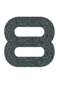 Set Rugnummers Strijkletters Quant Glitter Grey Glitter 459 - afb. 2