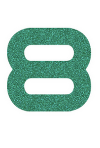 Set Rugnummers Strijkletters Quant Glitter Emerald Glitter 427 - afb. 2