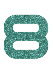 Set Rugnummers Strijkletters Quant Glitter Jade Glitter 482 - afb. 2