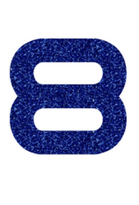 Set Rugnummers Strijkletters Quant Glitter Royal Blue Glitter 489 - afb. 2