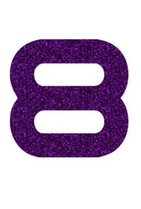 Set Rugnummers Strijkletters Quant Glitter Purple Glitter 424 - afb. 2