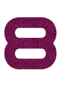 Set Rugnummers Strijkletters Quant Glitter Hot Pink Glitter 432 - afb. 2