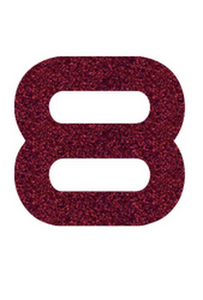Set Rugnummers Strijkletters Quant Glitter Burgundy  Glitter 422 - afb. 2
