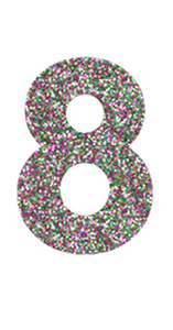 Set Rugnummers Strijkletters Vag Glitter Regenboog Multicolor 453 - afb. 2