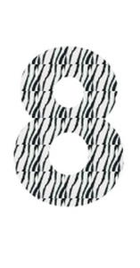 Set Rugnummers Strijkletters Vag Design Zebra - afb. 2