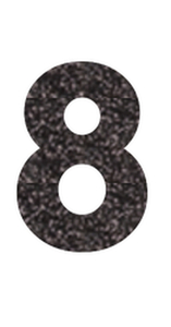 Set Rugnummers Strijkletters Vag Glitter Black Glitter 458 - afb. 2