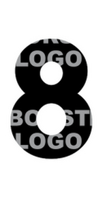 Set Rugnummers Strijkletters Vag Flex BORSTLOGO - afb. 2