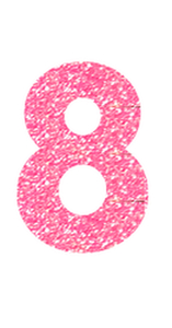 Set Rugnummers Strijkletters Vag Glitter Medium Pink - afb. 2