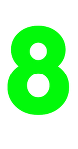 Set Rugnummers Strijkletters Vag Glow in the Dark Groen - afb. 2