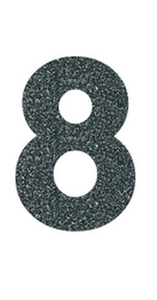 Set Rugnummers Strijkletters Vag Glitter Grey Glitter 459 - afb. 2