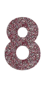 Set Rugnummers Strijkletters Vag Glitter Rose Gold Glitter 486 - afb. 2