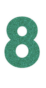 Set Rugnummers Strijkletters Vag Glitter Emerald Glitter 427 - afb. 2