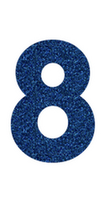 Set Rugnummers Strijkletters Vag Glitter Navy Blue Glitter 423 - afb. 2