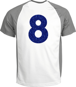 Set Rugnummers Strijkletters Vag Glitter Royal Blue Glitter 489 - afb. 1