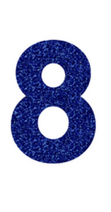 Set Rugnummers Strijkletters Vag Glitter Royal Blue Glitter 489 - afb. 2