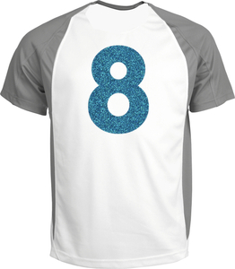 Set Rugnummers Strijkletters Vag Glitter Bleu Glitter 454 - afb. 1