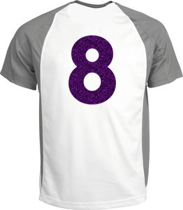 Set Rugnummers Strijkletters Vag Glitter Purple Glitter 424 - afb. 1