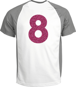 Set Rugnummers Strijkletters Vag Glitter Pink Glitter 457 - afb. 1