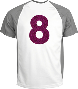 Set Rugnummers Strijkletters Vag Glitter Hot Pink Glitter 432 - afb. 1