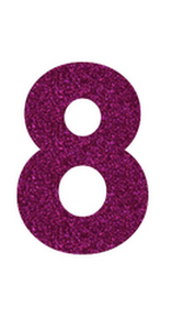 Set Rugnummers Strijkletters Vag Glitter Hot Pink Glitter 432 - afb. 2