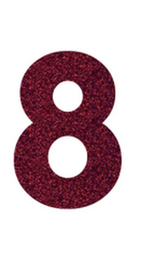 Set Rugnummers Strijkletters Vag Glitter Burgundy  Glitter 422 - afb. 2