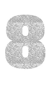 Set Rugnummers van Strijkletters Aachen Glitter Silver 450 - afb. 2