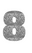 Set Rugnummers van Strijkletters Aachen Glitter Silver 450 - afb. 2