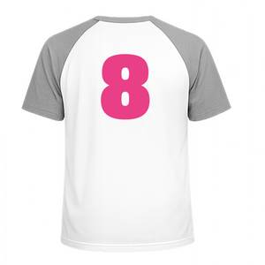 Set Rugnummers van Strijkletters Aachen Polyester Ondergrond Neon Roze - afb. 1