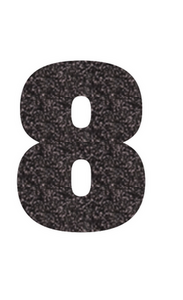 Set Rugnummers van Strijkletters Aachen Glitter Black Glitter 458 - afb. 2