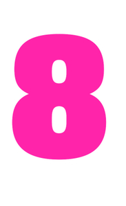 Set Rugnummers van Strijkletters Aachen Glow in the Dark Roze - afb. 2