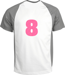 Set Rugnummers van Strijkletters Aachen Glitter Neon Pink Glitter 448 - afb. 1