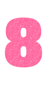 Set Rugnummers van Strijkletters Aachen Glitter Neon Pink Glitter 448 - afb. 2