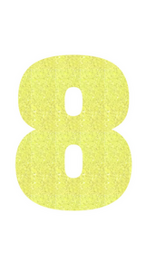 Set Rugnummers van Strijkletters Aachen Glitter Neon Yellow Glitter 446 - afb. 2