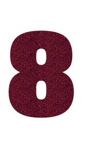 Set Rugnummers van Strijkletters Aachen Glitter Burgundy  Glitter 422 - afb. 2