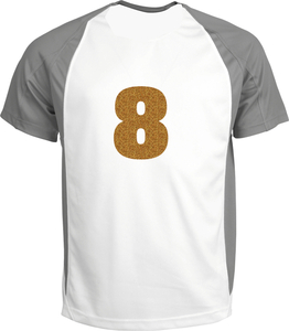 Set Rugnummers van Strijkletters Aachen Glitter Dark Gold 429 - afb. 1