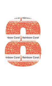 Set Rugnummers van Strijkletters Aachen Glitter Rainbow Coral Glitter ST - afb. 2